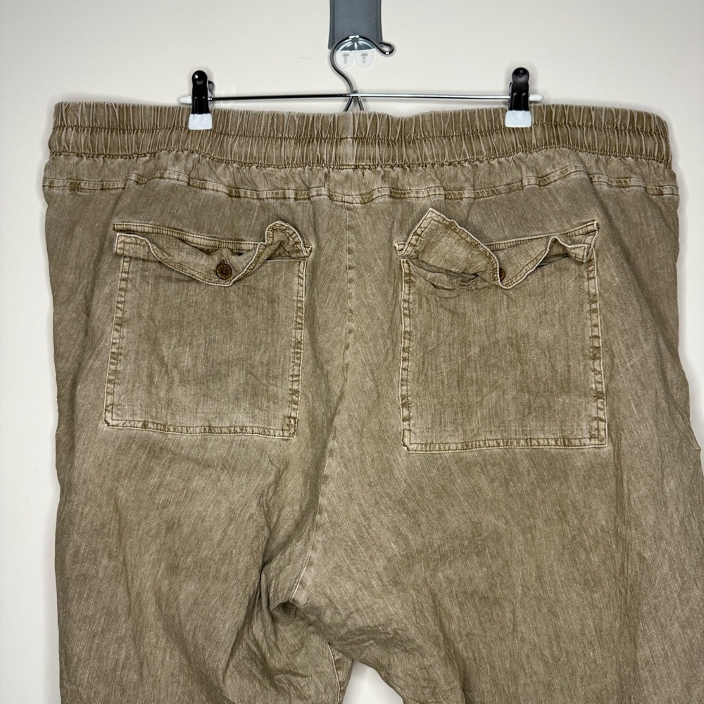 KUT FROM THE KLOTH Rosalie Boho Linen Blend Comfy Pull On Drawstring Waist Pants - Picture 6 of 7